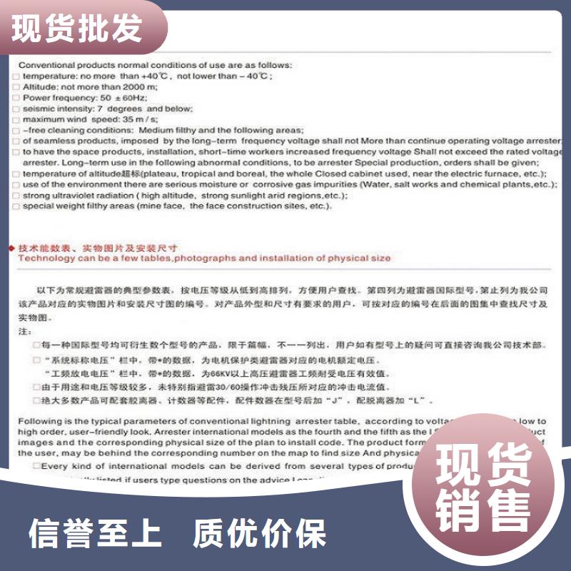 氧化锌避雷器YH10WX-252/656【上海羿振电力设备有限公司】有口皆碑