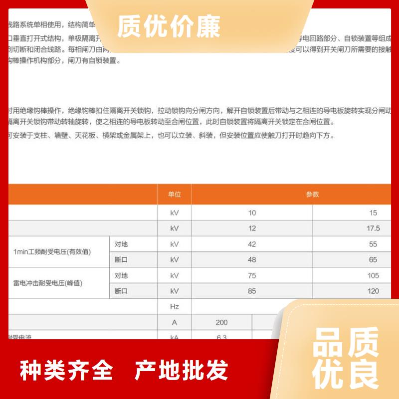 【隔离开关】HGW9-12KV/400匠心品质