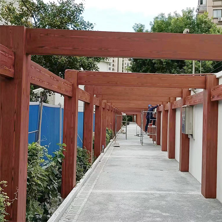 不锈钢仿木纹漆，长廊花架木纹漆，水性木纹漆包工包料本地品牌