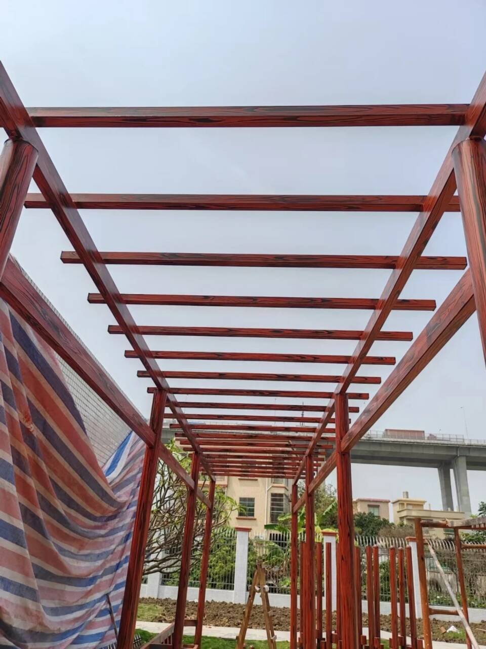 园林建筑木纹漆，内外墙木纹漆，艺术涂料包工包料同城生产厂家