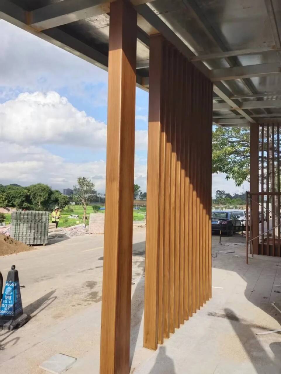 园林建筑木纹漆，内外墙木纹漆，艺术涂料全包施工价格物流配送